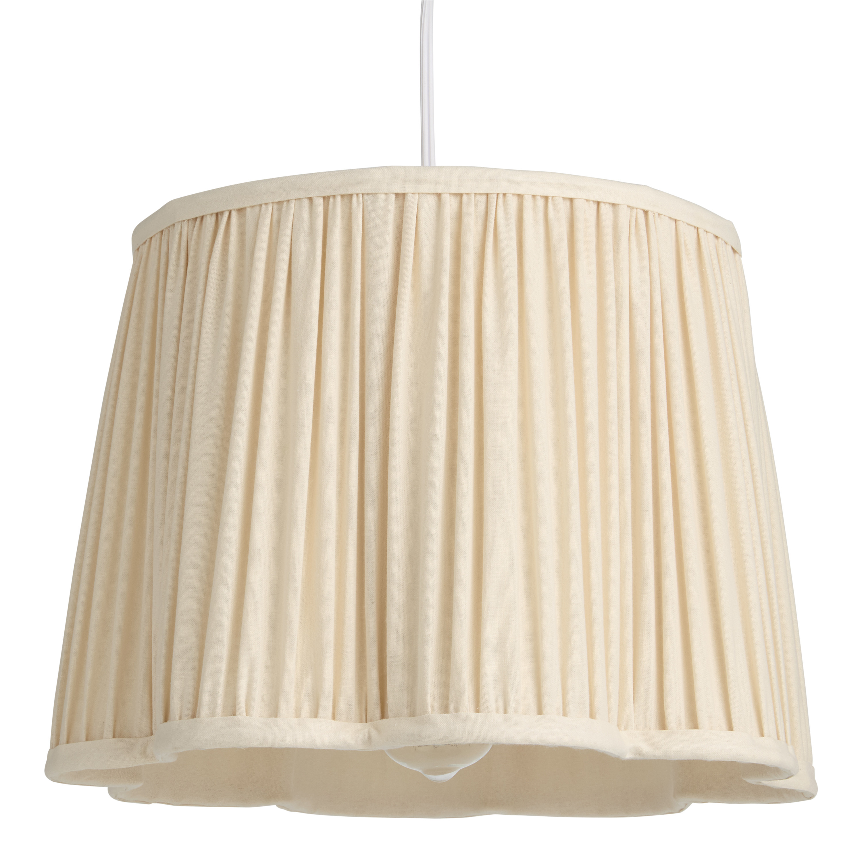 Ivory Pleated Cotton Scalloped Table Lamp Shade | World Market
