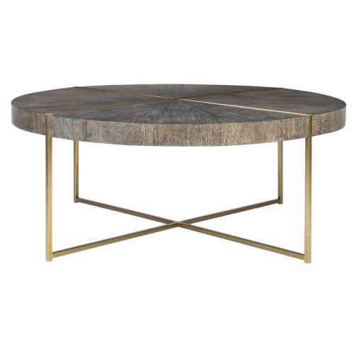 Uttermost Taja Brushed Brass Round Coffee Table 25378 | Bellacor | Bellacor