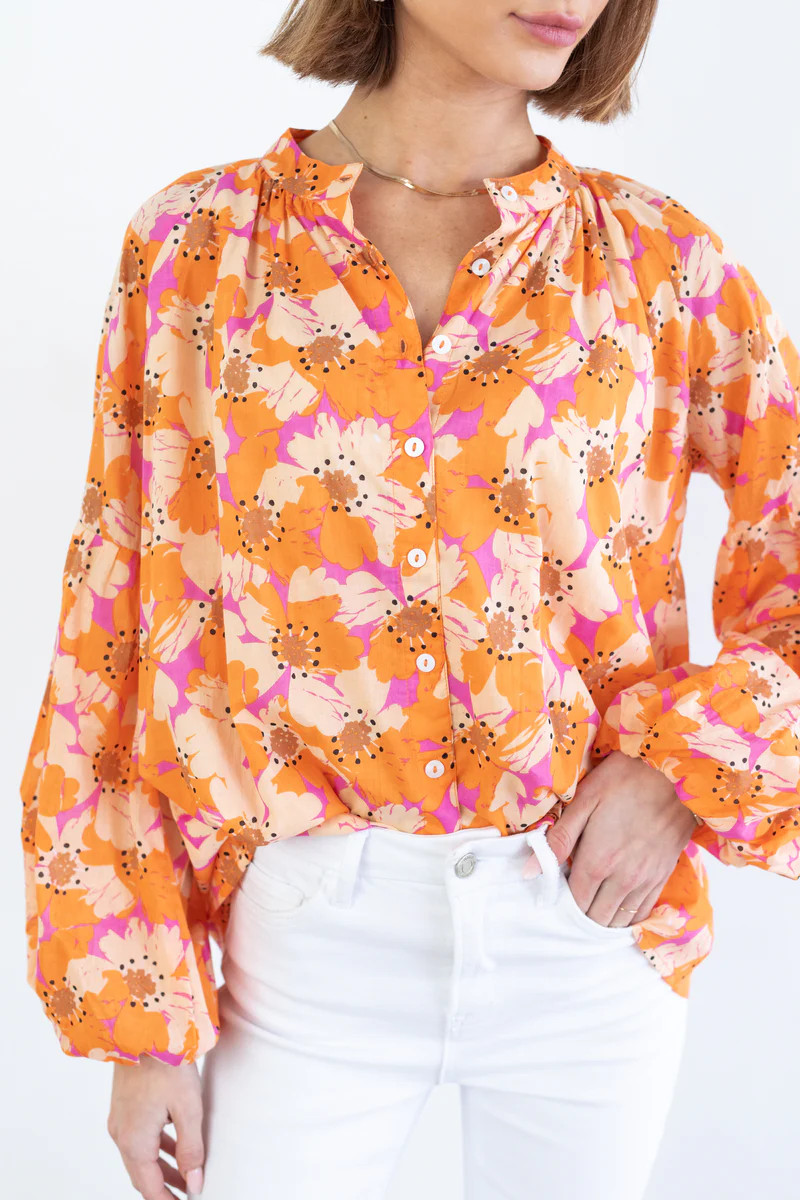 Emory Blouse- Poppy Sunset by Olivia James | Avara