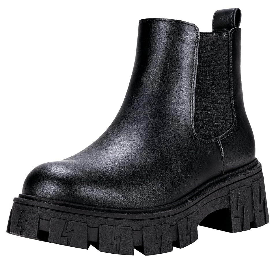 Jeossy Women's 9620 Chelsea Combat Boots, Platform Ankle Boots Chunky Heel, Fashion Lug Sole Slip... | Amazon (US)