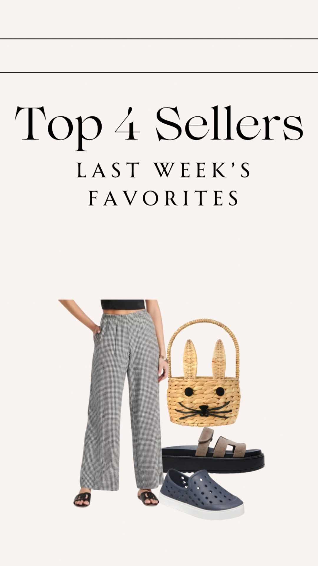 Last Week’s — top 4 best sellers!✨

#bestsellers #topsellers #easterbasket #easter #targetstyle #targetfinds #linenpants #ginghampants #toddlershoes #toddlerswim #toddlerfinds #oldnavykids #oldnavysale #stevemadden #shoes #springsshoes #springstyle #dealoftheday 

#LTKFindsUnder50 #LTKFamily #LTKSaleAlert
