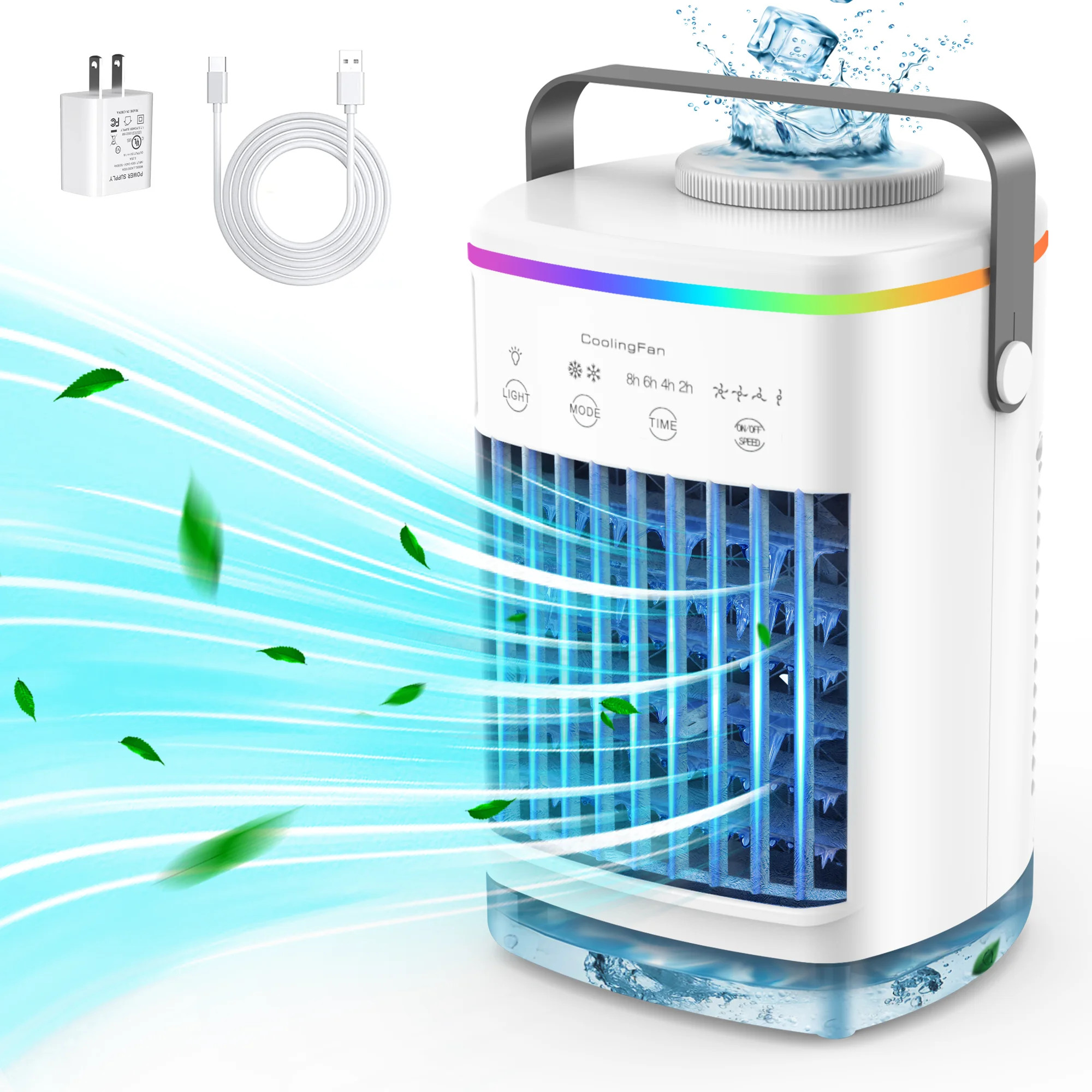 Air Conditioner Portable, Mini Portable Air Conditioner Quiet Desk Fan With Handle, Humidifier Mi... | Walmart (US)