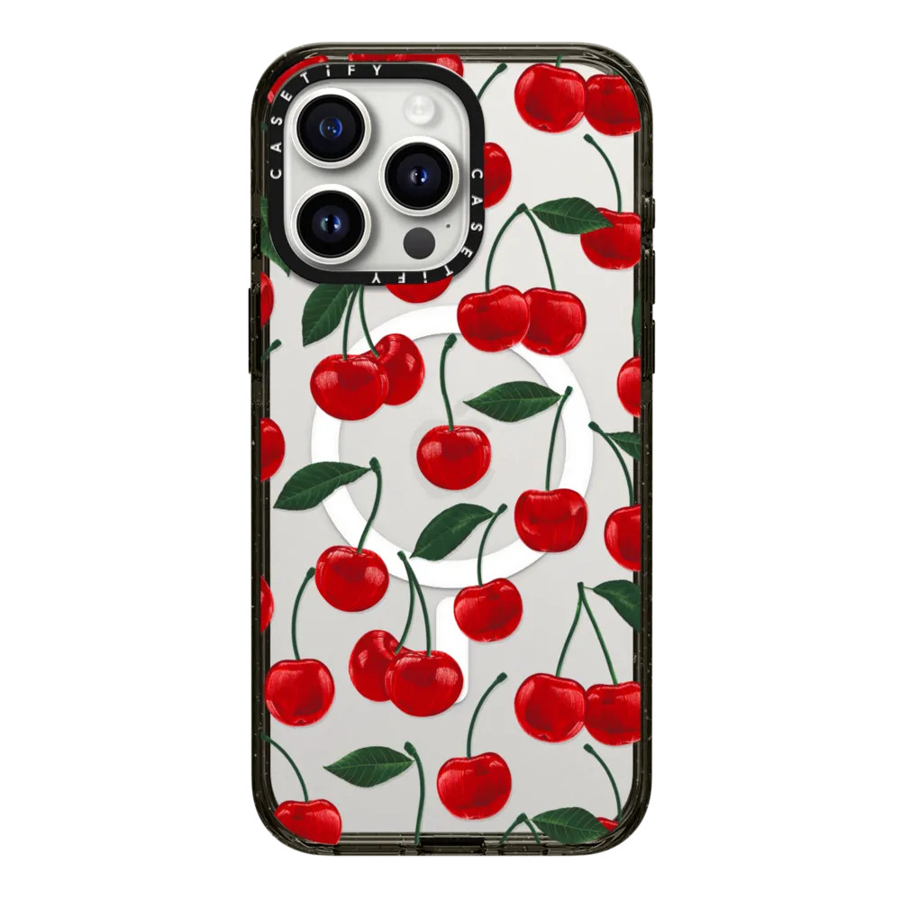 vibrant red cherry pattern | Casetify