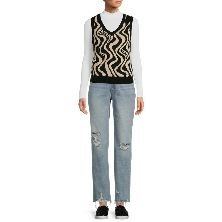No Boundaries Women’s V-Neck Sweater Vest | Walmart (US)