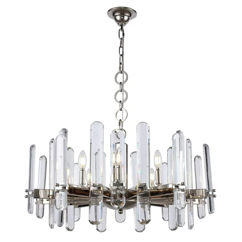 Raelene 10 - Light Unique Geometric Chandelier with Crystal Accents | Wayfair North America