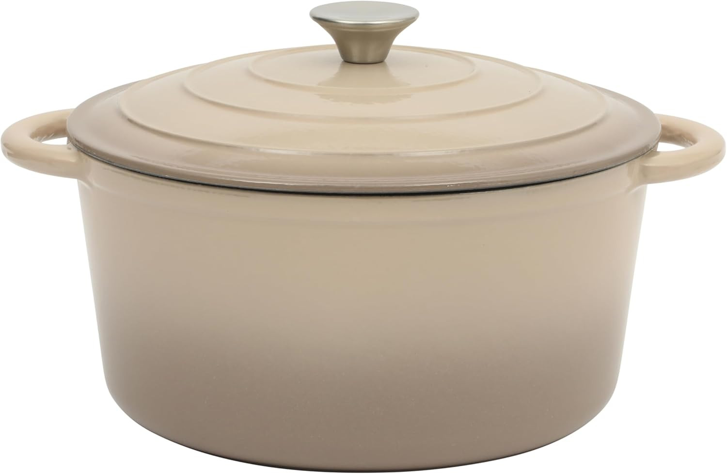 Gibson Home Addlestone 7 Qt Enameled Cast Iron Dutch Oven Pot with Lid – Round, Oven Safe to 500°F, Ideal for Bread Baking & Stews - Gradient Taupe | Amazon (US)