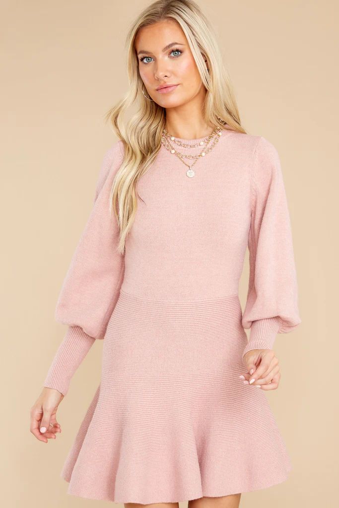 Into You Blush Pink Sweater Dress | Red Dress 