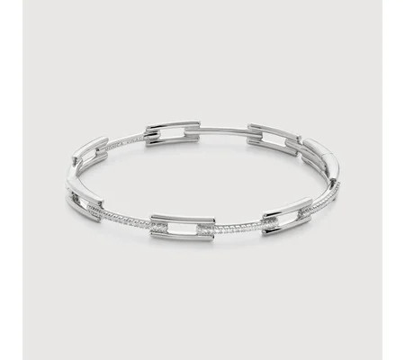 Lab Grown Diamond Signature Link Skinny Bangle | Monica Vinader (US)