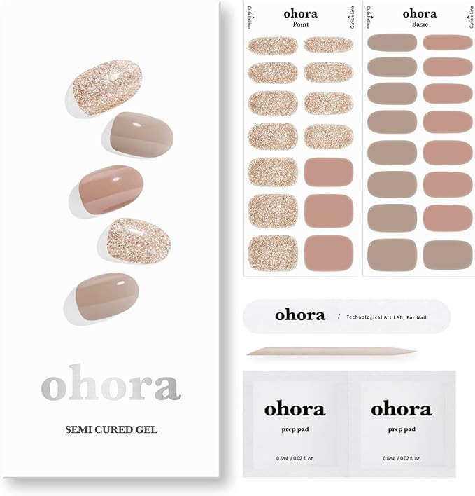 ohora Semi Cured Gel Nail Strips (N Carmel) - Works with Any Nail Lamps, Salon-Quality, Long Last... | Amazon (US)
