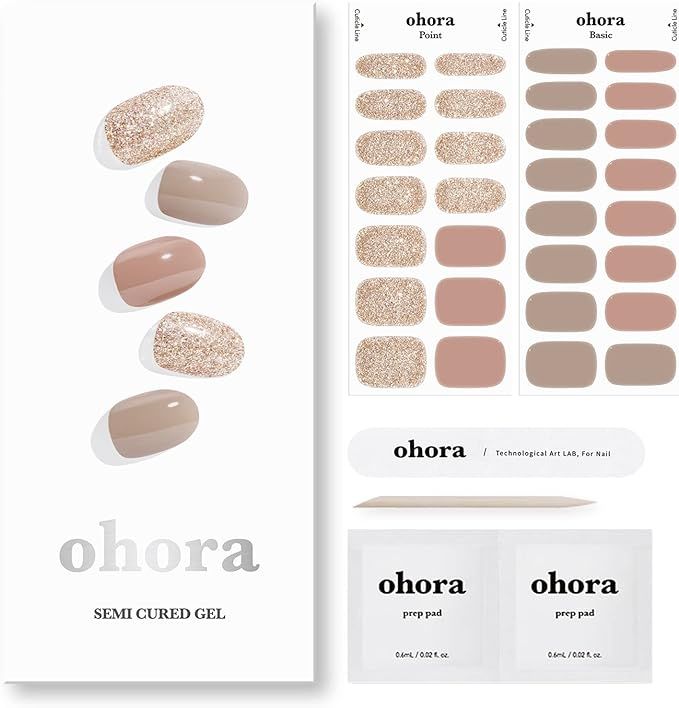 ohora Semi Cured Gel Nail Strips (N Carmel) - Works with Any Nail Lamps, Salon-Quality, Long Last... | Amazon (US)