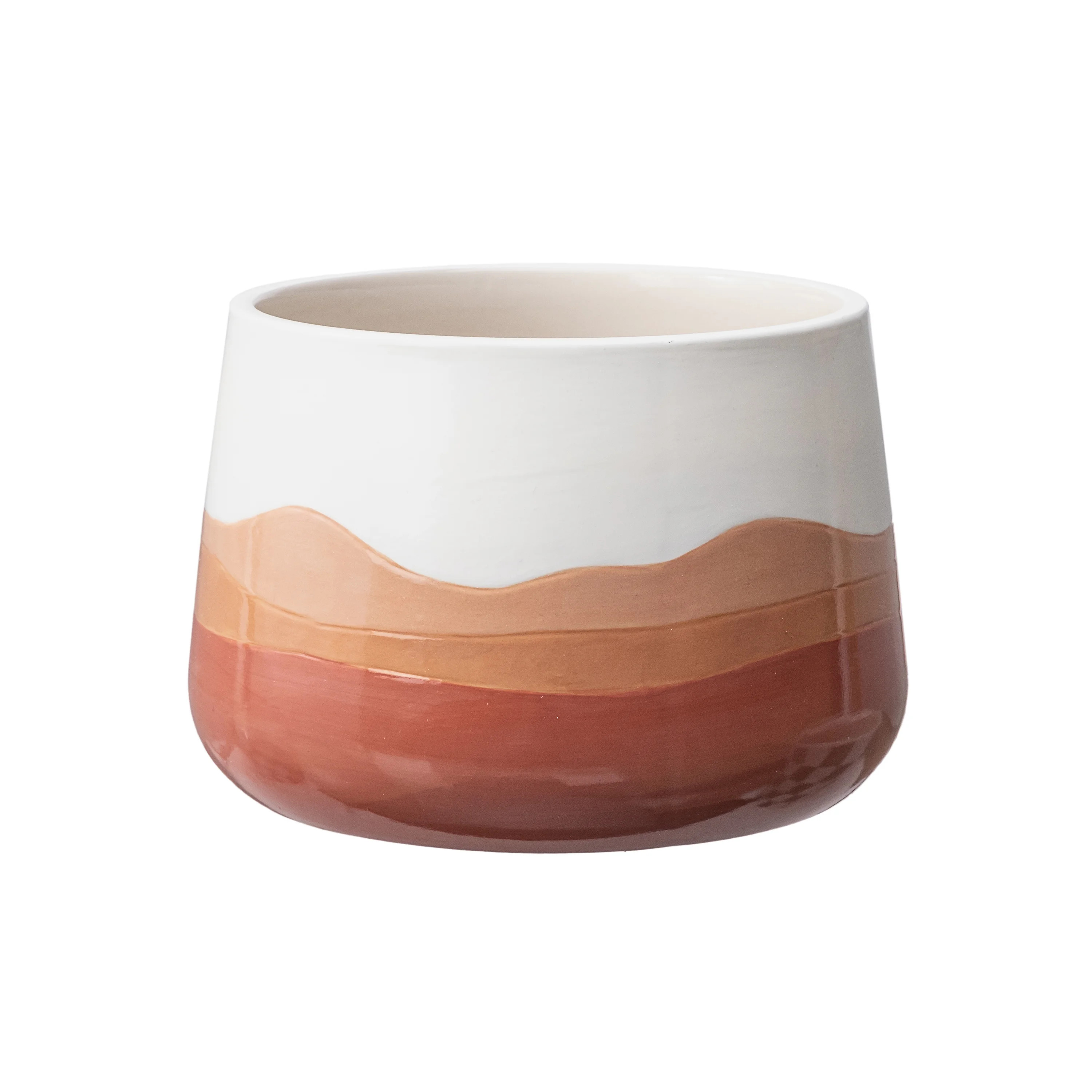 Mainstays Red Ombre Indoor Outdoor Ceramic Planter Pot, 8-Inch with Drainage Hole and Plug | Walmart (US)