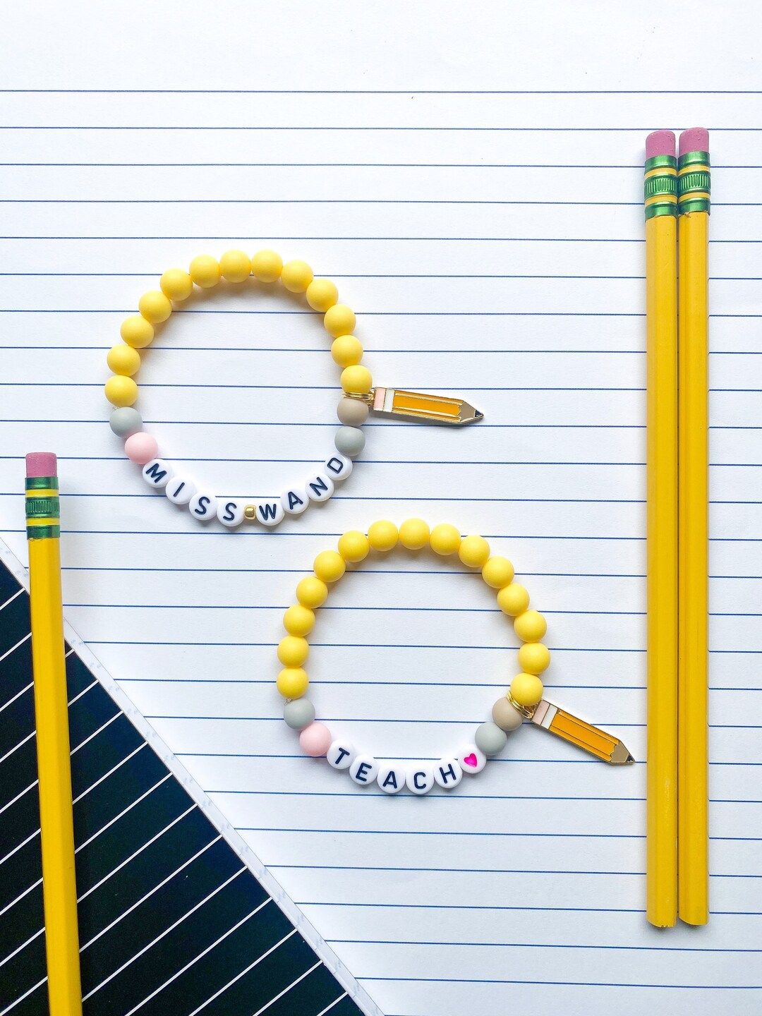 Teacher Appreciation Personalized Pencil Bracelet Custom - Etsy | Etsy (US)