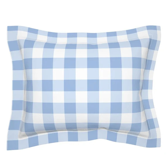 Plaid Pillow Sham  Gustav Gingham Check in Blue by Lilyoake  | Etsy | Etsy (US)