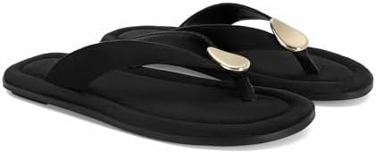 Women’s Suede Thong Sandals Flat Flip Flops with Metal Accent Slip On Comfortable Casual Summer... | Amazon (US)