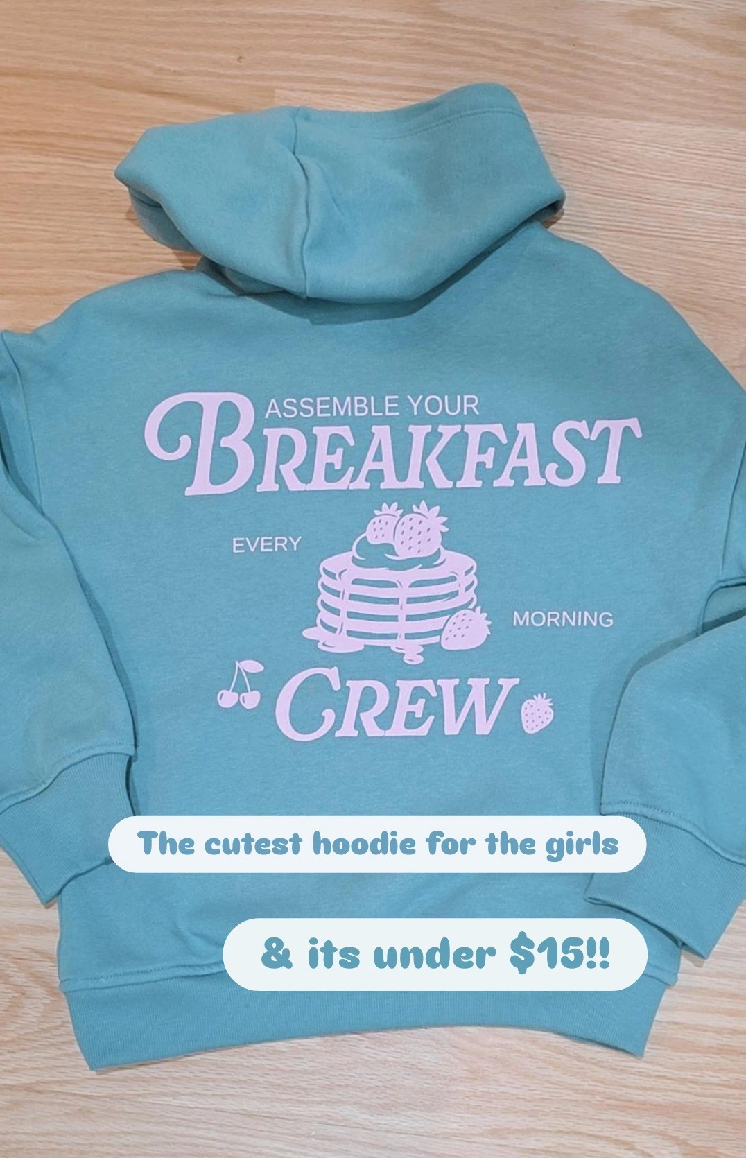 Cutest hoodie for the girls love the graphic back front says breakfast crew in top corner of shoulder so soft runs tts

#LTKKids #LTKSeasonal #LTKmomlife