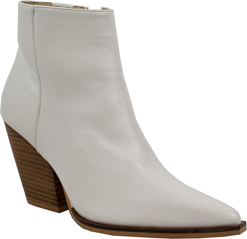 ARiderGirl Women's Bootie Faith Snake Print Stacked Heel Elastic Gore Pull On Tall Ankle Boots | Amazon (US)