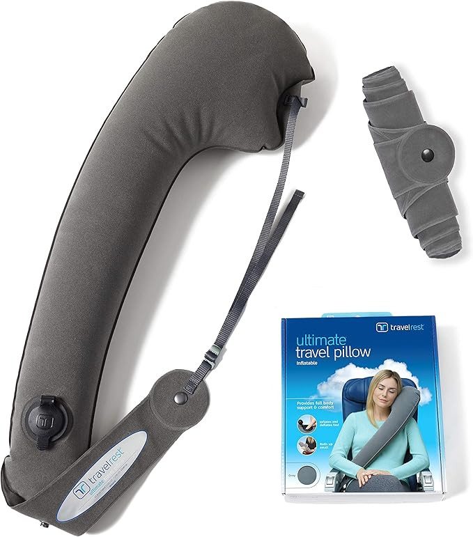 TRAVELREST Ultimate Travel, Neck & Body Pillow for On-The-Go - Straps to Plane & Car Seat - Adjus... | Amazon (US)