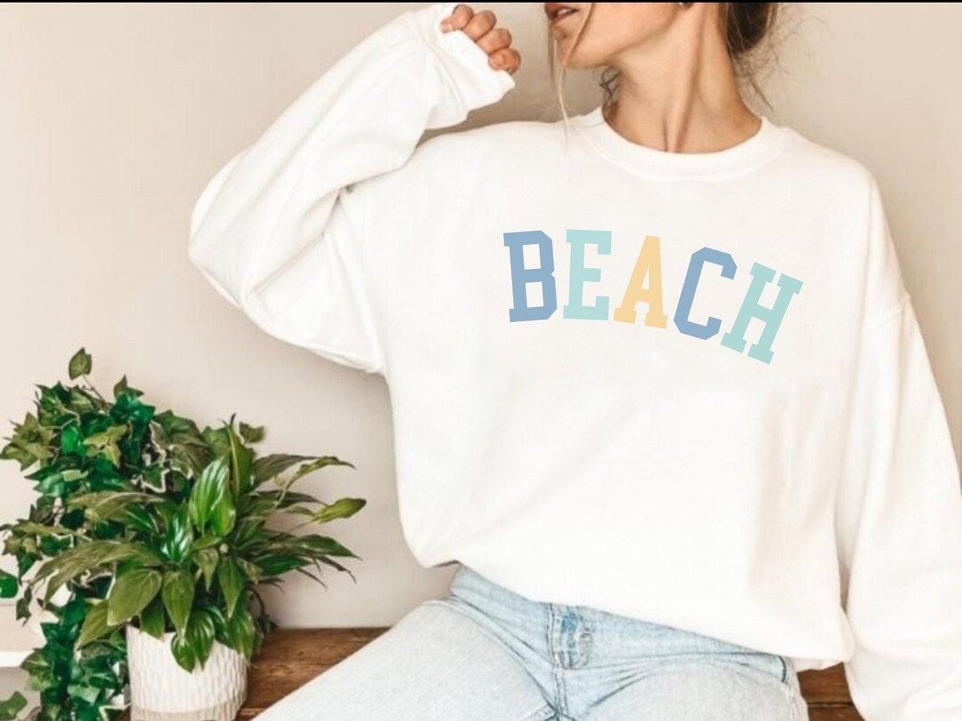 Beach Sweatshirt Cute Beach Sweatshirt Vacation Sweatshirt - Etsy | Etsy (US)