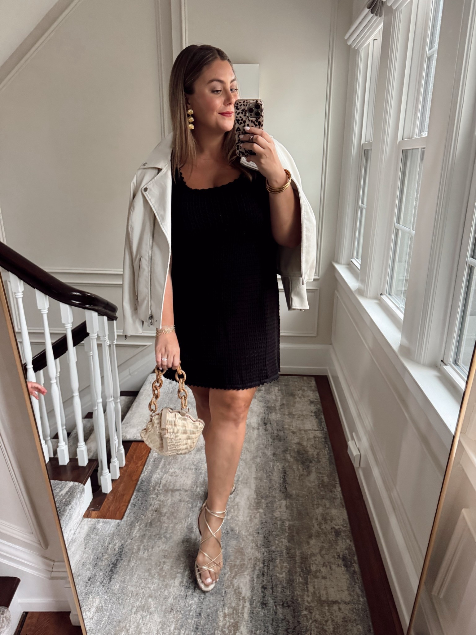 Wearing size XXL tall in dress & 1X in moto jacket. Date night outfit inspo. Girls night out outfit inspo. 

#LTKParties #LTKMidsize #LTKStyleTip