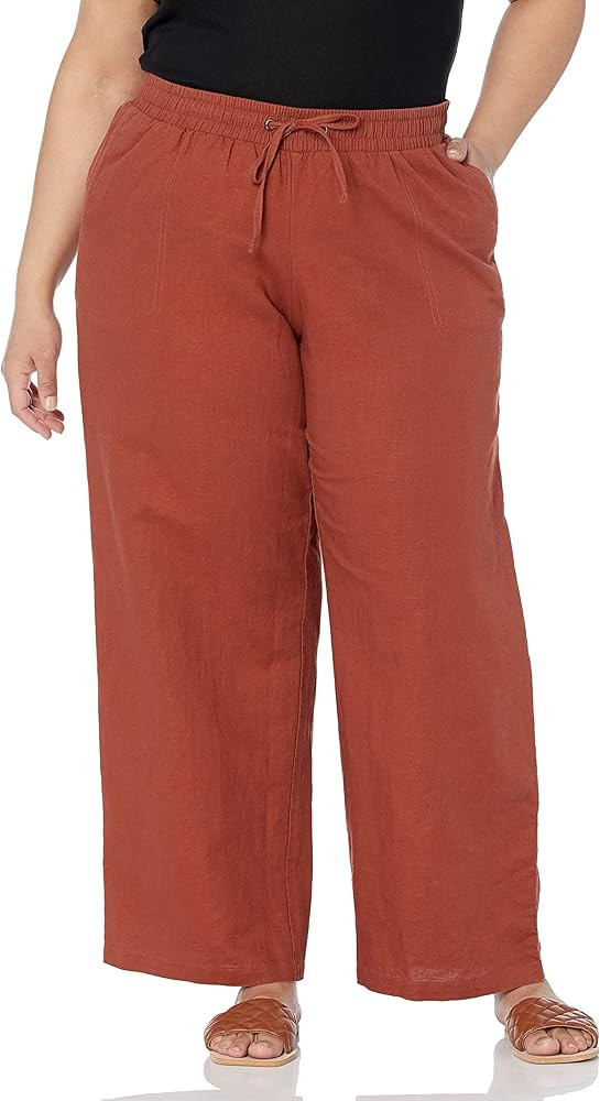 Amazon Essentials Women's Linen Blend Drawstring Wide Leg Pant (Available in Plus Size) | Amazon (US)