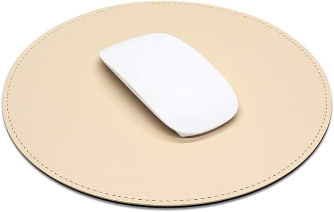 ProElife Cute Round Mouse Pad Mat Waterproof PU Leather 8.66-Inch Mousepad with Anti-skid Base St... | Amazon (US)
