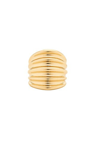 Ettika Thick Textured Band Ring in Metallic Gold. - size 6 | Revolve Clothing (Global)