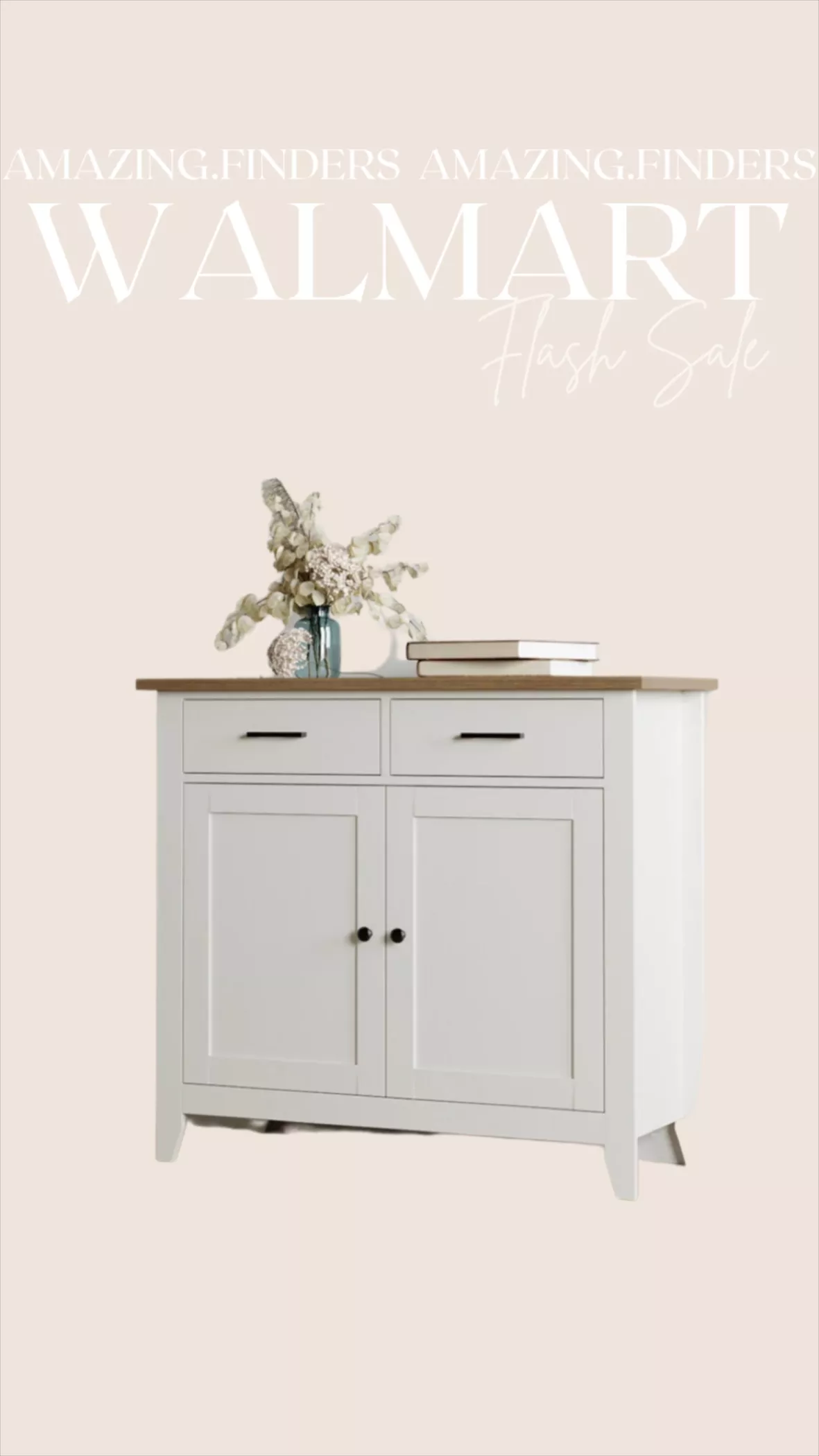 Homfa Entryway Storage Cabinet, Sideboard with 2 Drawers for Kitchen Living  Room, White 