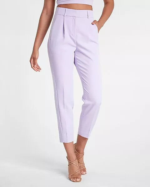 Super High Waisted Cropped Straight Pants