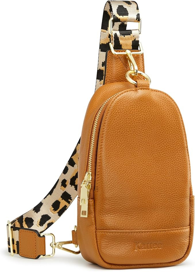 Kattee Sling Bag for Women, Genuine Leather Fanny Packs for Women, Small Crossbody Chest Bag with... | Amazon (US)