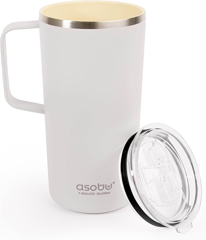 asobu Tower Mug Ceramic Inner Coated Insulated Stainless Steel Cup for Pure Tasting Coffee with E... | Amazon (US)