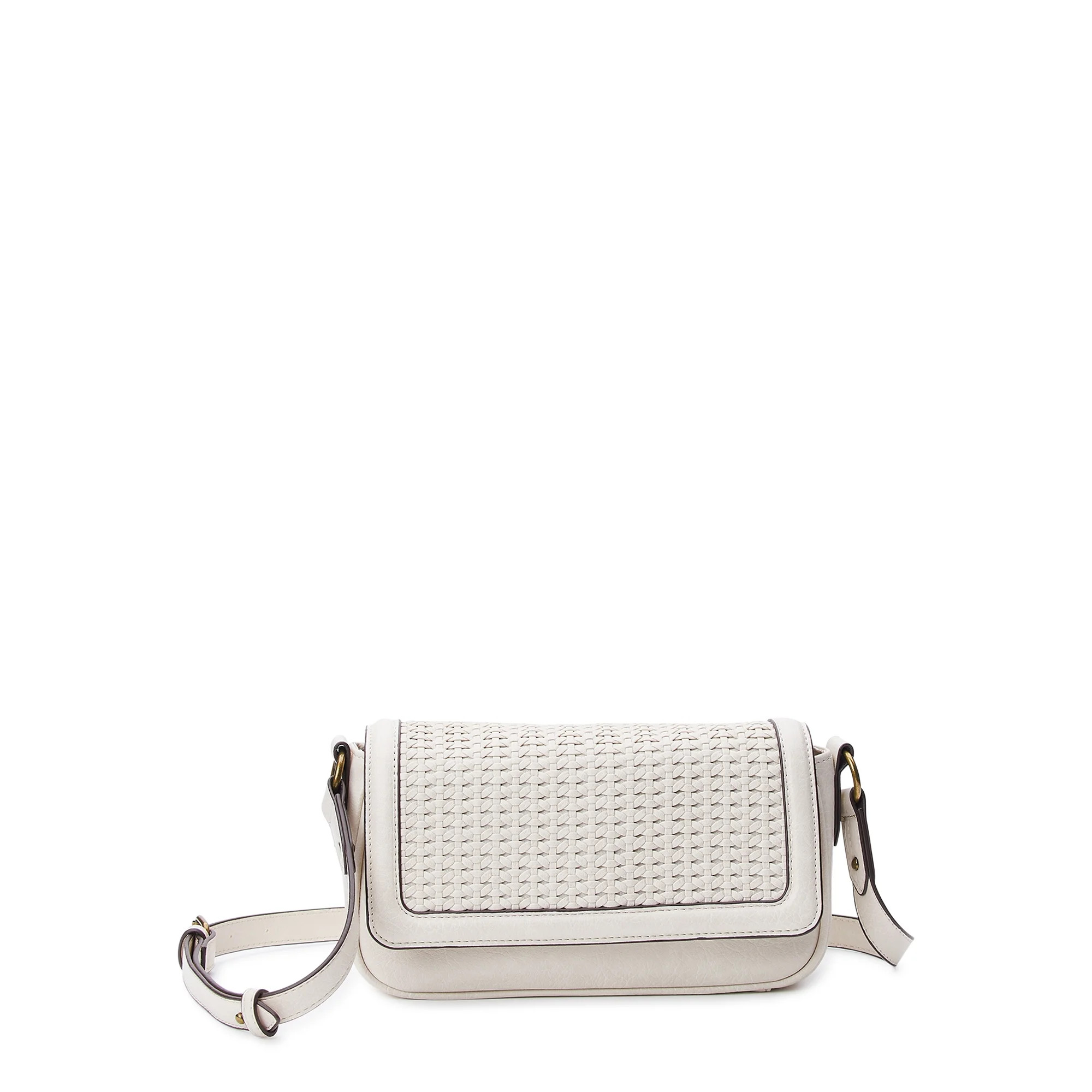 Time and Tru Women's Ludlow Flap Beige Woven - Walmart.com | Walmart (US)