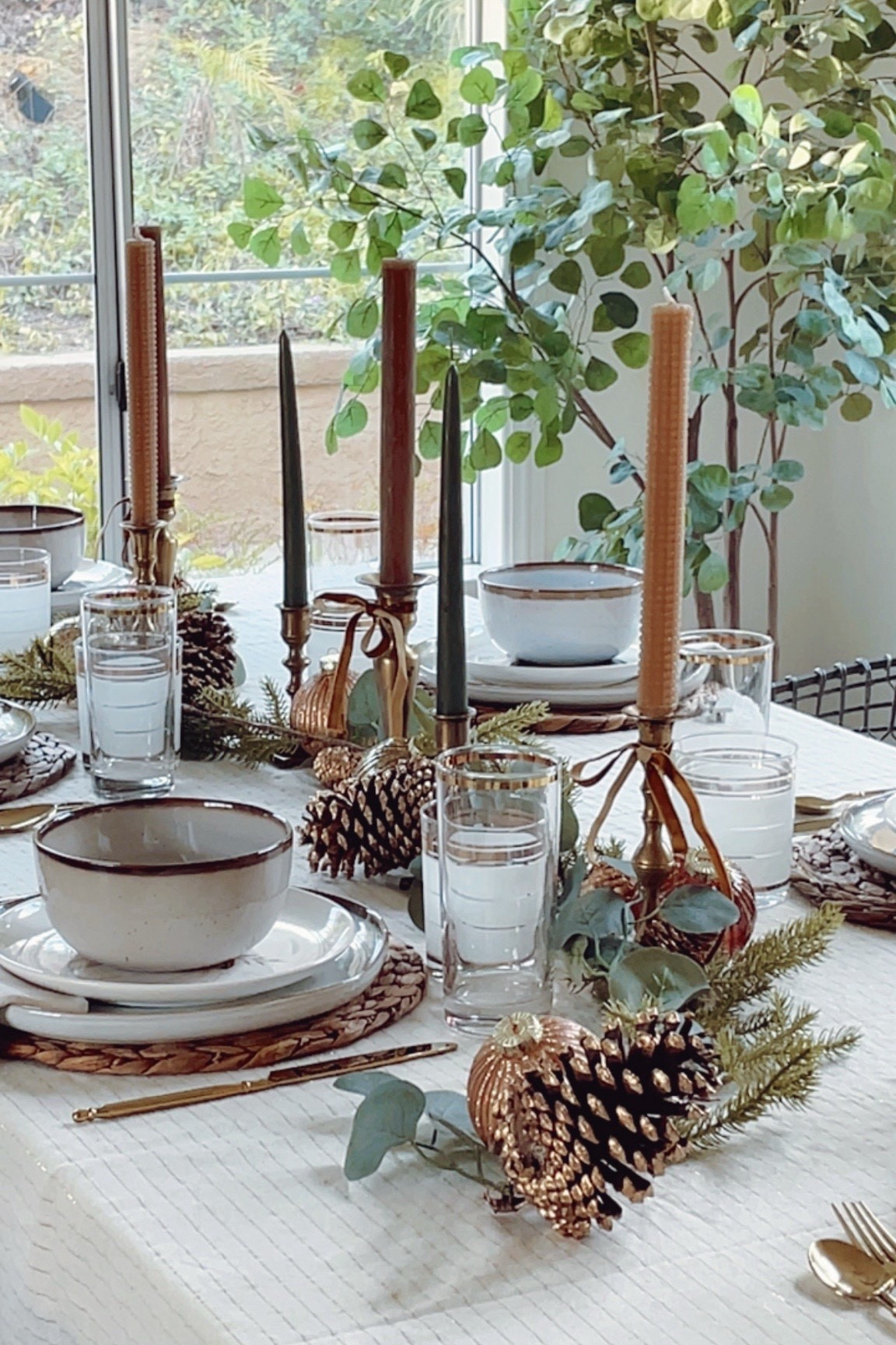 Last years Thanksgiving tablescape. I’ll be going with a similar look this year but trying to change it up a little . 

#tabledecor #tablecloth #glassware #flatware #silverware #dishes #plates 

#LTKHoliday #LTKCyberWeek #LTKHome