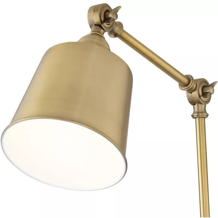360 Lighting Modern Swing Arm Wall Lamps Set of 2 Antique Brass Plug-In Light Fixture Adjustable ... | Target