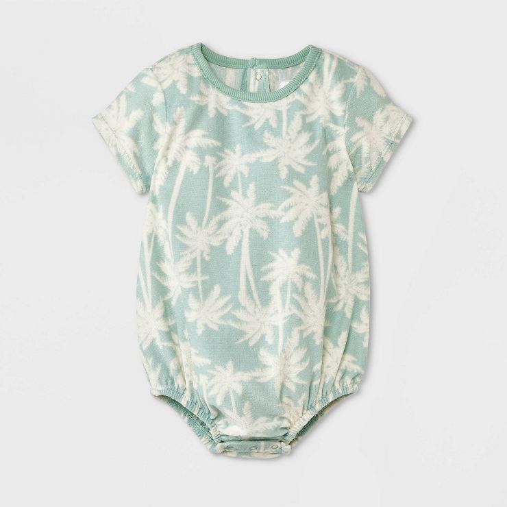 Grayson Mini Baby Girls' Terry Bubble Romper - Turquoise Green | Target