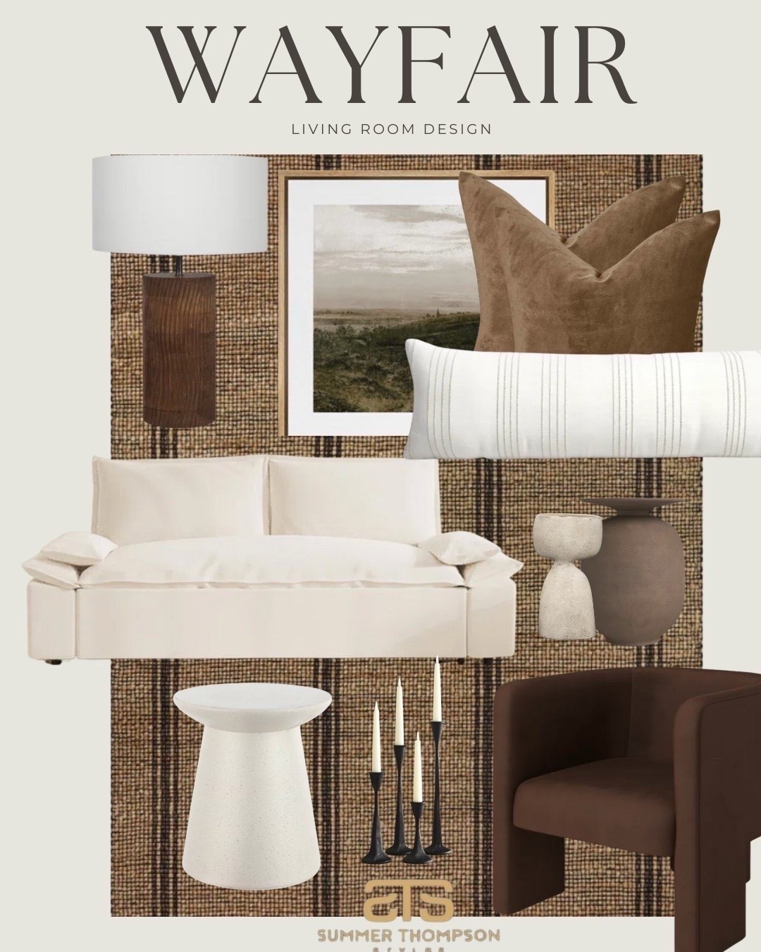 Moody neutrals meet cozy textures in this Wayfair living room design. Rich browns, soft creams, and modern accents create the perfect blend of warmth and sophistication. Shop the look to bring this vibe into your home!🤎

#WayfairFinds #ModernLivingRoom #MoodyInteriors #NeutralHome #HomeDecorLover #ScandinavianDesign #CozyMinimalist #InteriorInspo #LivingRoomGoals #WayfairStyle

#summerthompsonstyles

#LTKHome
