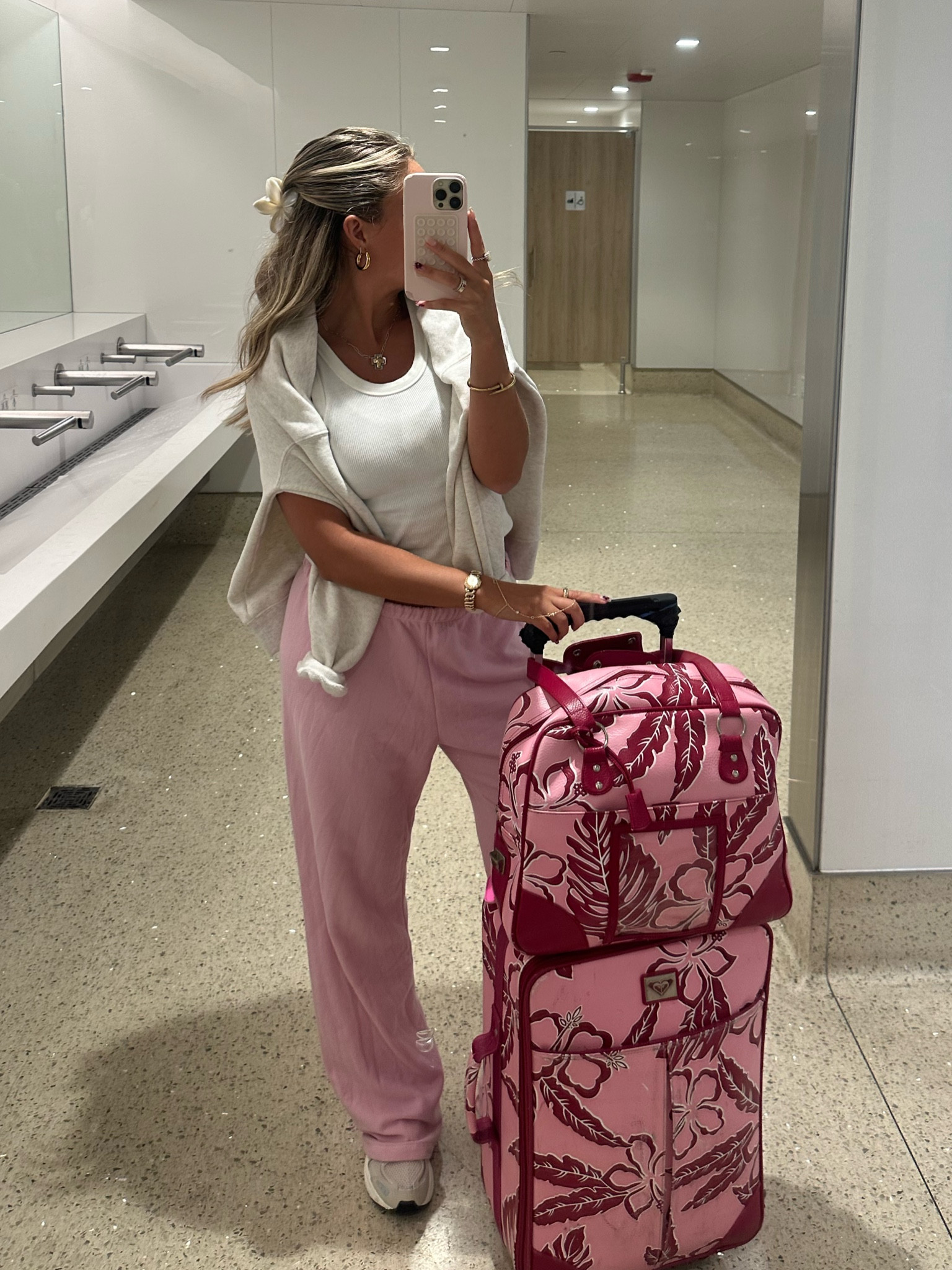 the cutest travel ootd! 💗 The luggage is old Roxy! 

#LTKHoliday #LTKTravel #LTKGiftGuide