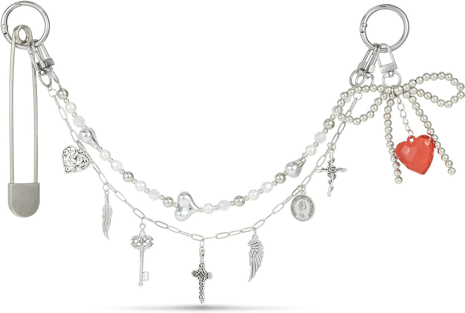 Original 4 in 1 Silver Bag Charms, Bow Bag Charm, Purse Charms, Purse Keychain, Bag Accessories C... | Amazon (US)