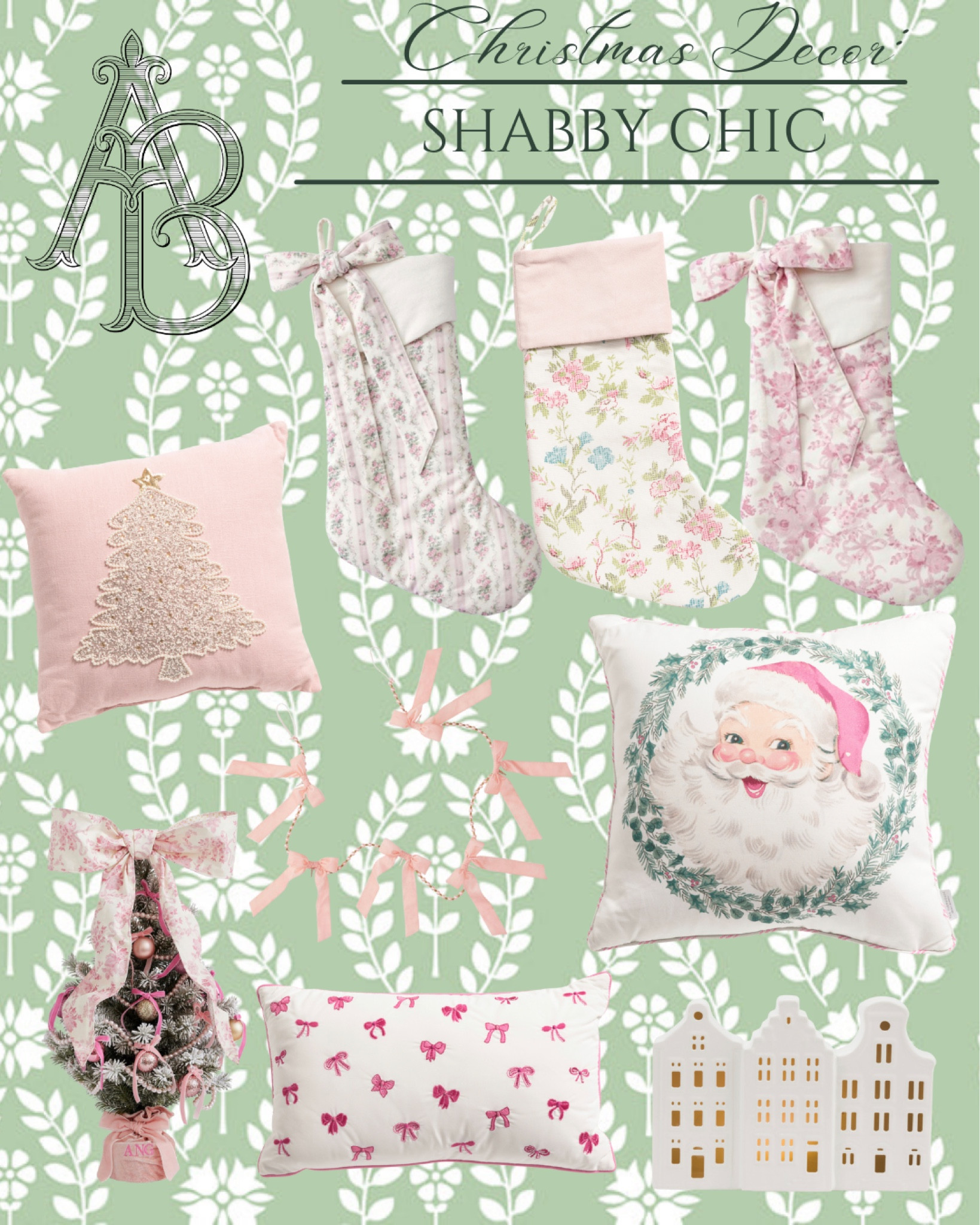 Shabby chic Christmas decor, loveshackfancy bows and stockings, Rachel ashwell, Laura Ashley, French country farmhouse Christmas, pink pastel
Christmas and home decor 

#LTKSeasonal #LTKHoliday #LTKHome