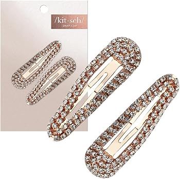 Kitsch Rhinestone Snap Clips for Hair - Snap Hair Barettes for Thin Hair & Thick Hair | Snap Hair... | Amazon (US)