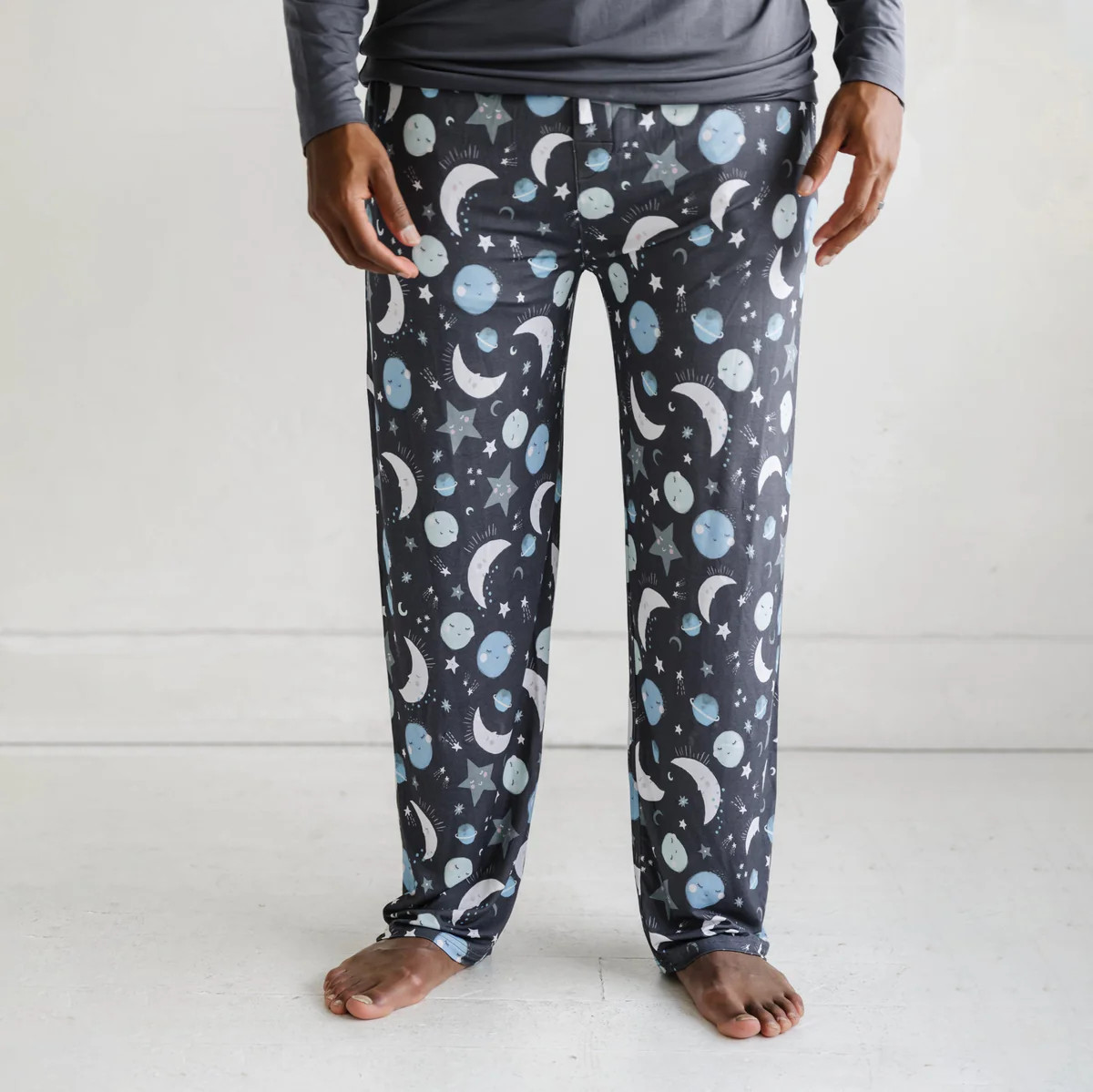Blue To the Moon & Back Men's Pajama Pants | Little Sleepies