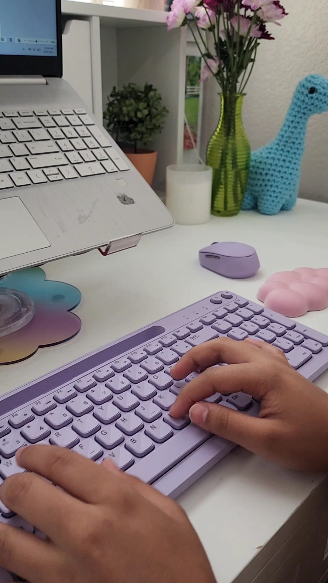 #ad New school year, new desk setup. @Target came through with the cutest new desk accessories to get us ready for Back to School! From a cute Vivitar Acrylic Laptop Stand - Cloud Iridescent and North Full Size Wireless Keyboard to a fun Gems Cloud Mouse Wrist Rest, Vivitar Camera Cover - Capybara, and an IJoy Snap On Magsafe Kindle Holder —these accessories are perfect for creating a productive, but cute, workspace. The North Full Size Wireless Keyboard has wireless pairing capabilities and includes a built-in number pad, as well as a Phone/Tablet Stand for convenience. Whether you’re heading off to school, college, or setting up a study zone at home, Target has you covered with stylish and functional desk must-haves. I’ve linked these favorites in my LTK shop! #targetpartner #target #laptopaccessories #backtoschool #backtocollege 

#LTKFamily #LTKKids #LTKHome