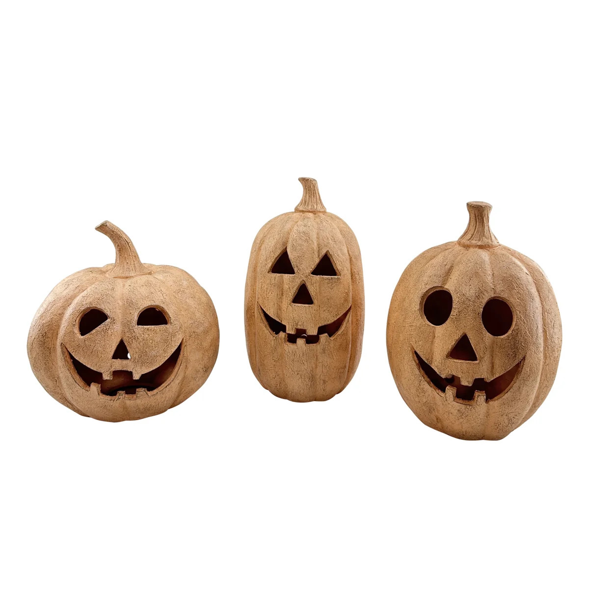 Haunted Hill Farm Spooky Lighted LED 3-Piece Jack O Lantern Set Halloween Decoration | Wayfair North America