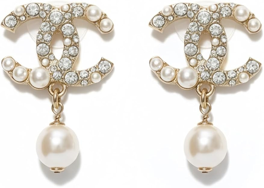 Crystal Pearl Dangle Earrings, Design with Dangling Pearl Accent, Gold Tone, Fashion Jewelry for ... | Amazon (US)