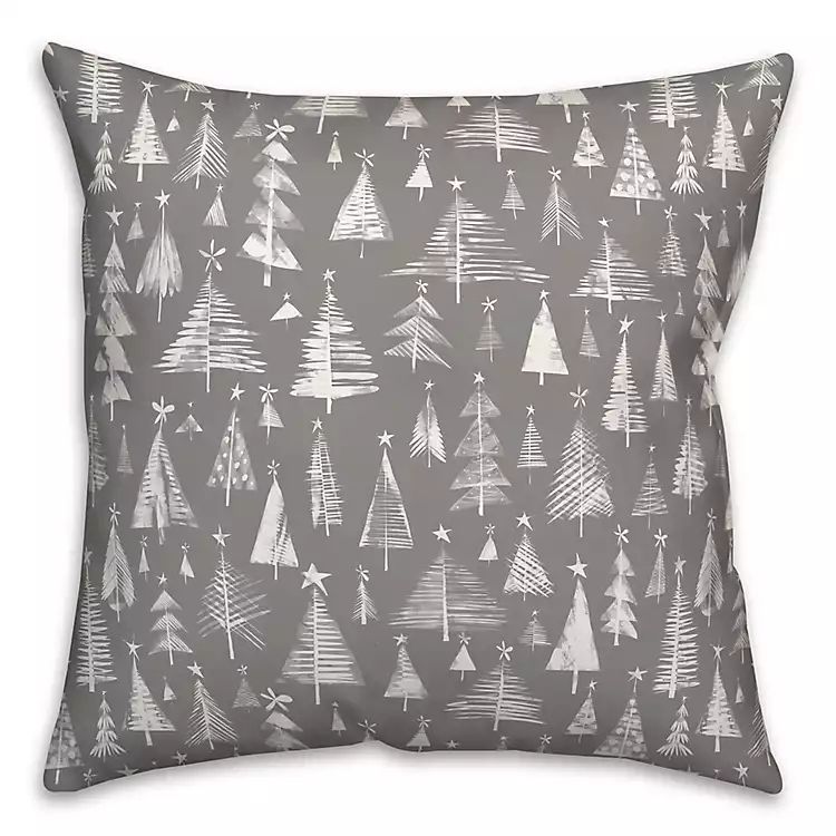 New! Gray and White Christmas Trees Pillow | Kirkland's Home