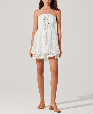 ASTR the Label Women's Deasia Strapless Eyelet Dress - Macy's | Macy's