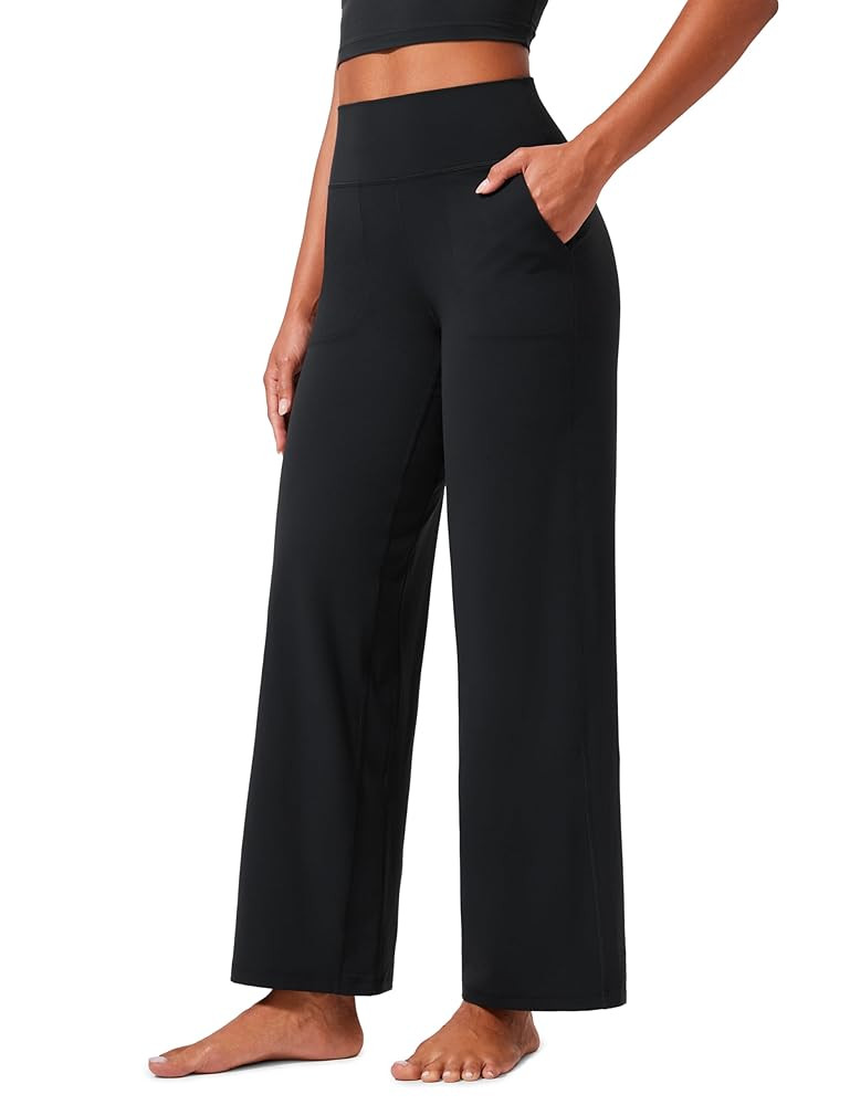 CRZ YOGA Womens Butterlift High Waisted Wide Leg Pants with Pockets 29"/31"/33" - Yoga Lounge But... | Amazon (US)