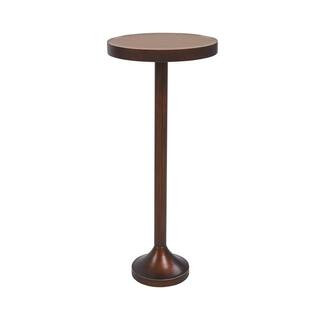 FUIN Modern 10.3 in, Light Espresso Small Pedestal Wood End Table BY-TB009 - The Home Depot | The Home Depot
