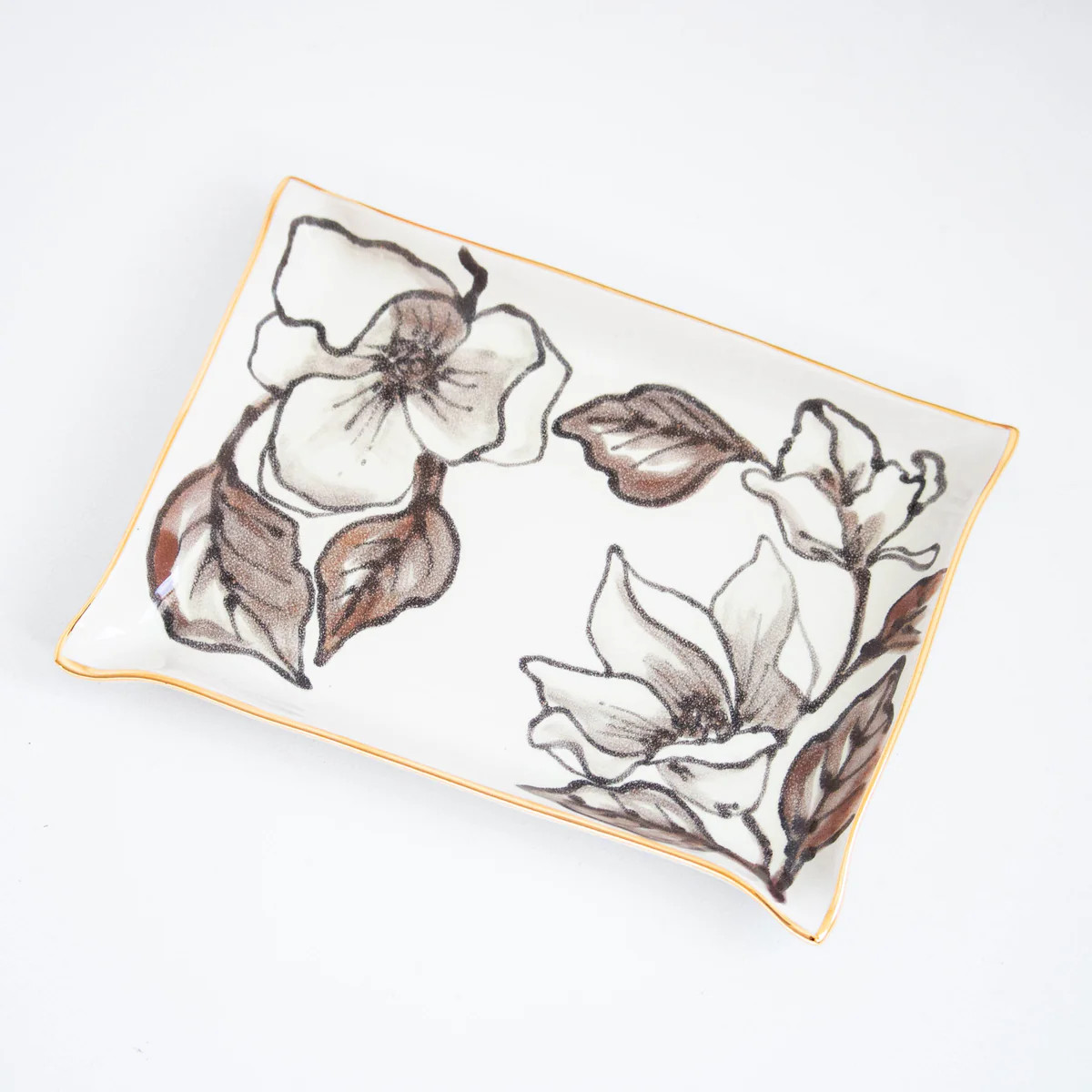 Fawn Magnolia Pinch Dish | Susan Gordon Pottery