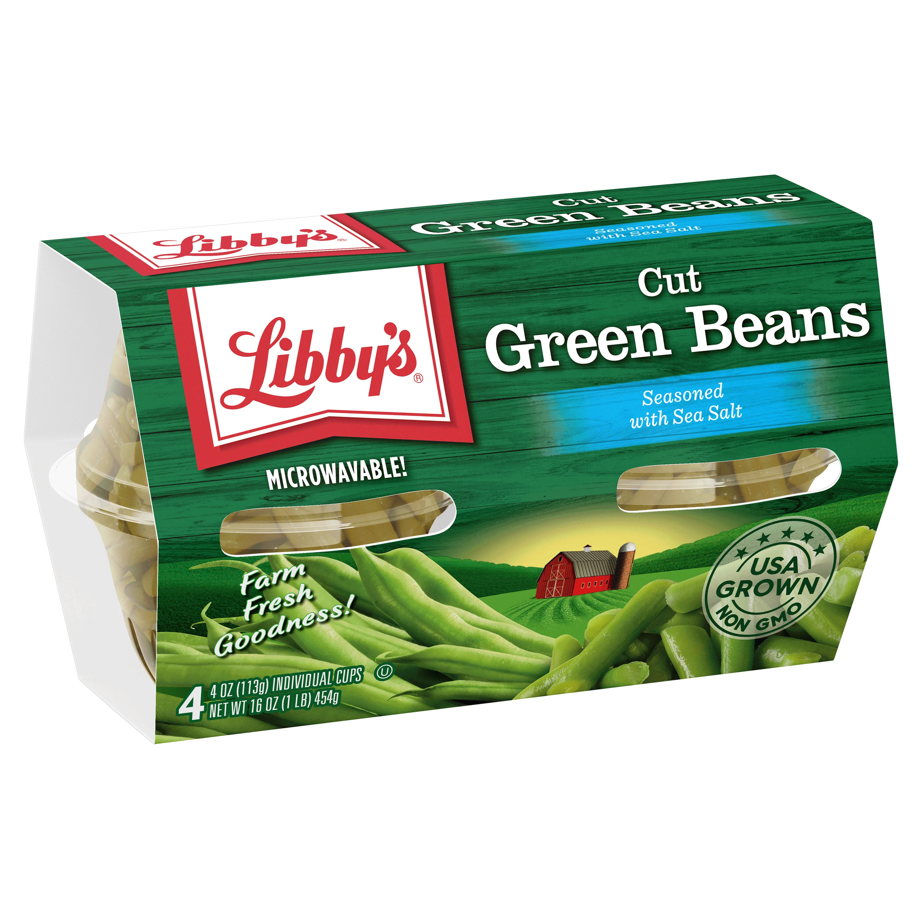 Libby's Cut Green Beans Lightly Seasoned With Sea Salt, 4 Oz, 4 Count Box | Walmart (US)