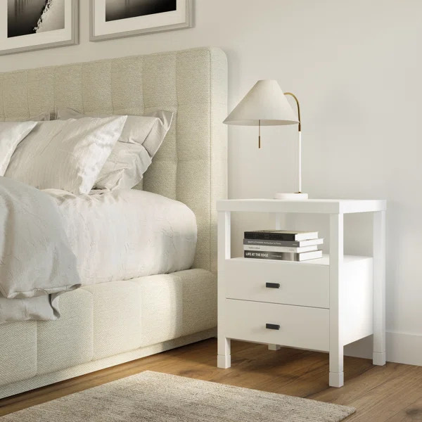 Leflore 22'' Tall 2 - Drawer Nightstand | Wayfair North America